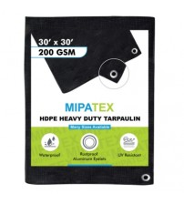 Mipatex Tarpaulin / Tirpal 30 Feet x 30 Feet 200 GSM (Black)